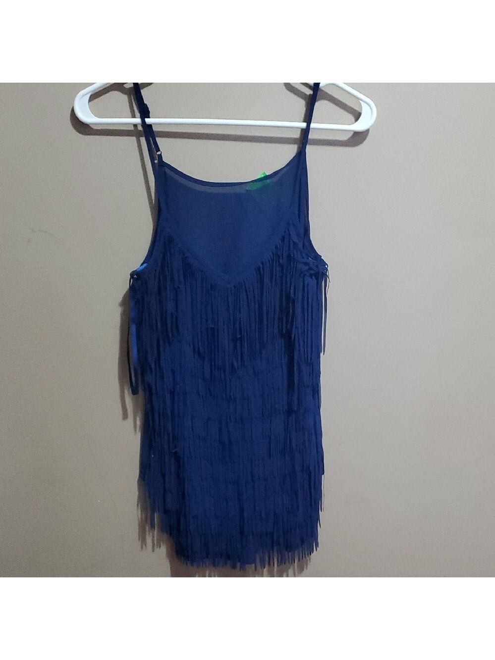 Blue Fringe Tank Top Size Large